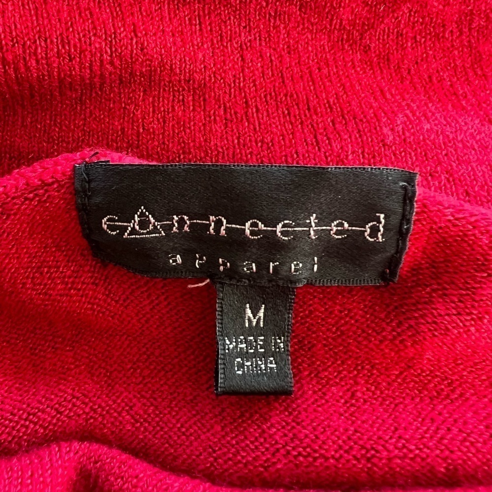 Connected Apparel Dress red cowl neck medium long sleeve - Picture 8 of 8